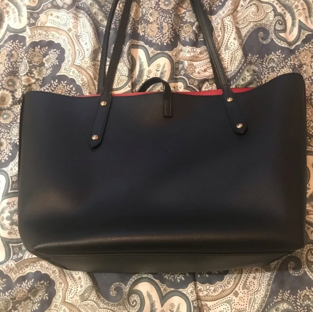 Coach Black Tote with Red Interior